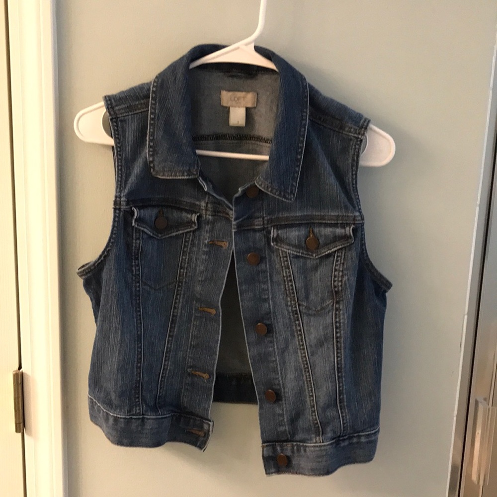 LOFT jean jacket vest